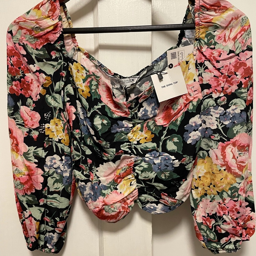 Zara crop top floral
